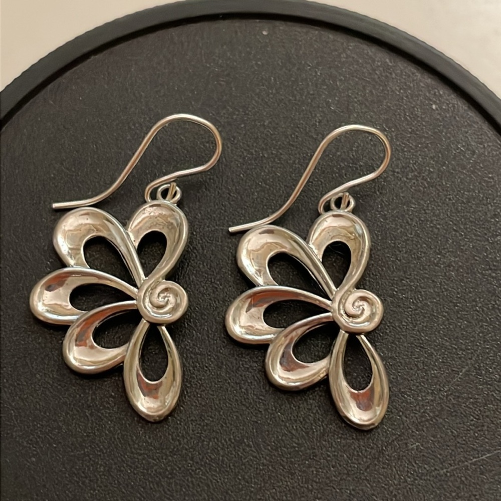 Sterling silver floral earrings